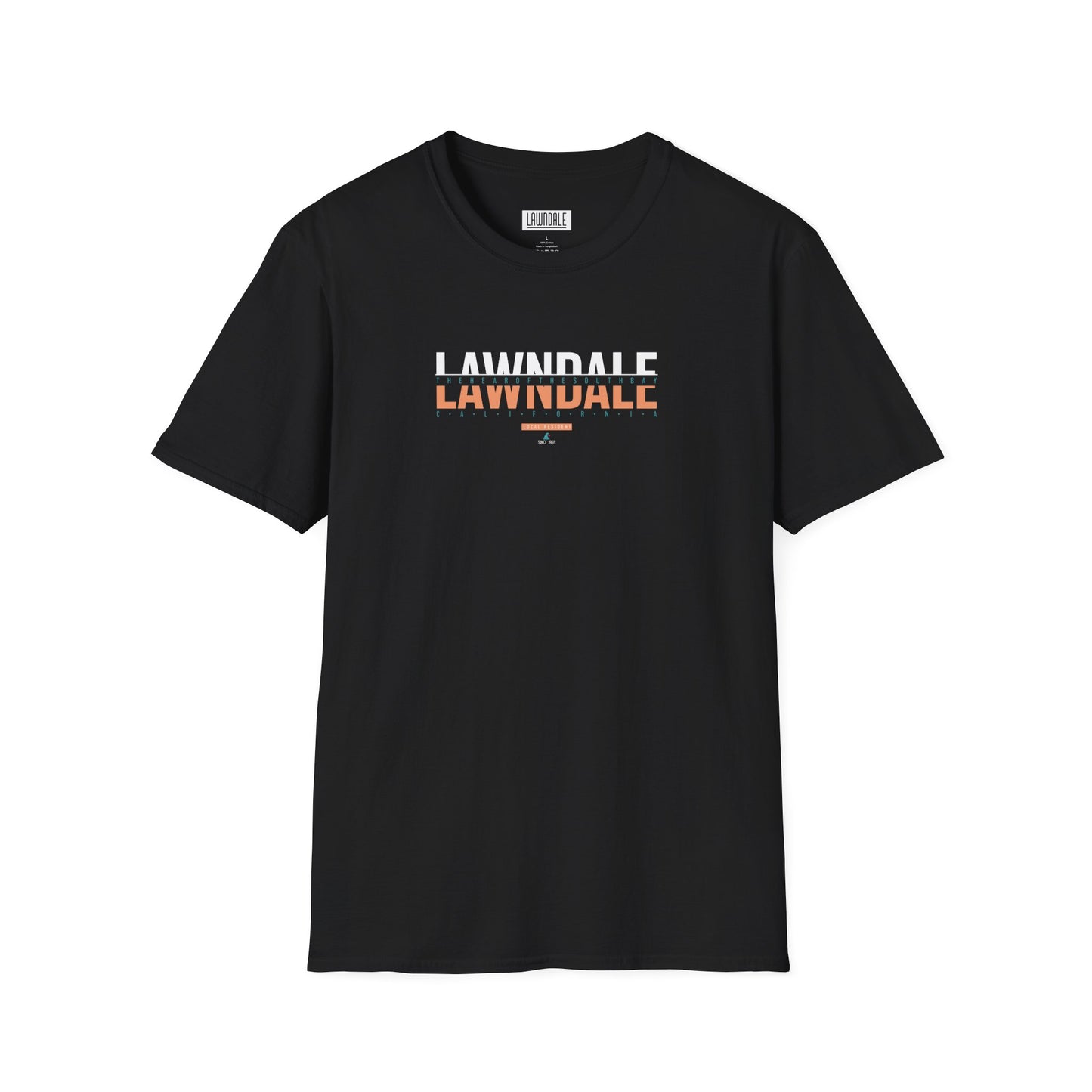 Lawndale Split Unisex Softstyle T-Shirt - Casual Fashion Tee, Gift for Friends, Everyday Wear, Stylish Black & Navy Shirt