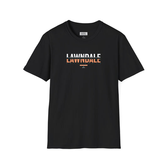 Lawndale Split Unisex Softstyle T-Shirt - Casual Fashion Tee, Gift for Friends, Everyday Wear, Stylish Black & Navy Shirt