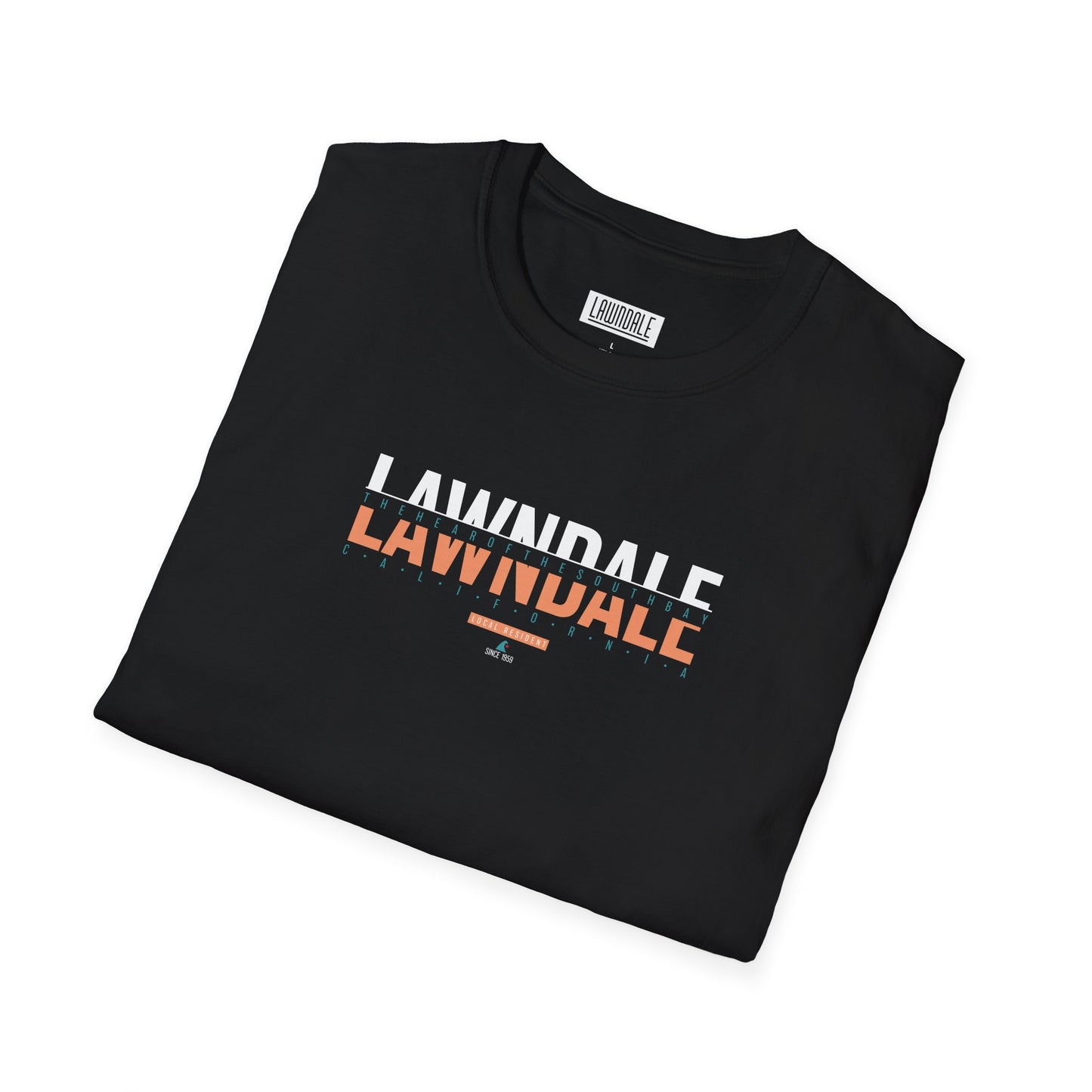 Lawndale Split Unisex Softstyle T-Shirt - Casual Fashion Tee, Gift for Friends, Everyday Wear, Stylish Black & Navy Shirt